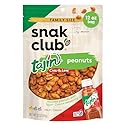 Snak Club Tajin Peanuts, Roasted Nuts with Chili and Lime Seasoning, Mild, 12 oz Resealable Bag