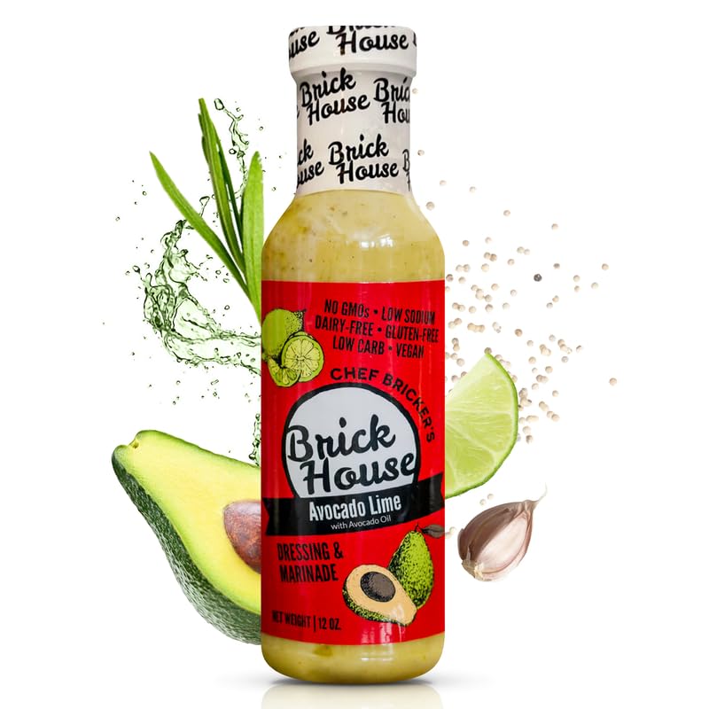 Brick House Avocado Lime Vinaigrette Salad Dressing, 12 oz - Vegan, Low Sodium Salad Dressing, Dairy-Free, Gluten-Free, Clean Label, Keto & Paleo