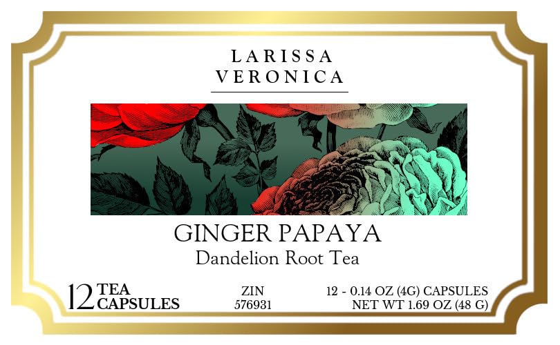 Ginger Papaya Dandelion Root Tea (Single Serve K-Cup Pods) (12 pods, ZIN: 576931) - 2 Pack