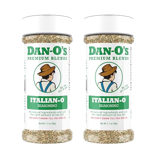Dan-O's Italian-O Seasoning, 1.7 oz Bottle, 2 Pack, Italian Seasoning for Pasta, Pizza, Salad, Veggies and More, Sugar Free, Zero Calorie, Use this