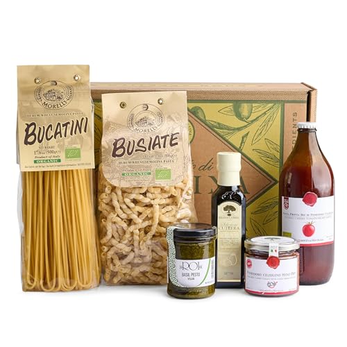 Mercato di Bellina Italian Food Gift Basket La Cucina Italiana - A Vegan-Friendly, All-Natural Pasta Gift Basket, Gourmet Present for Foodies