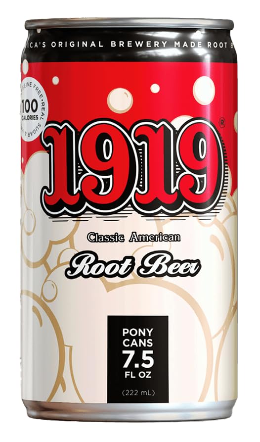1919 Classic American Root Beer (10 Pack) 7.5 OZ Cans - Classic American Pop - Real Sugar, Real Vanilla, Caffeine Free - America’s Original Brewery