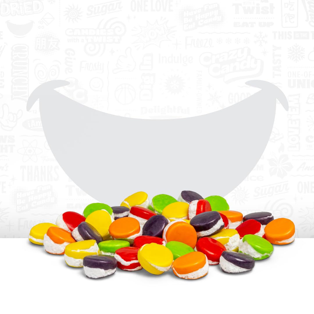 Freeze Dried Sweet Tarts-Style Candy, Crazy Candy Tangy Tarts - Intense Tart to Sweet Flavor Journey, Bold Fruity and Sour Candy