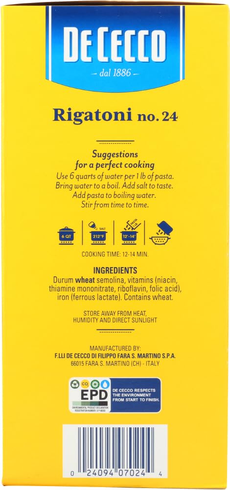 De Cecco Pasta, Rigatoni, 16 Ounce (Pack of 5) by De Cecco