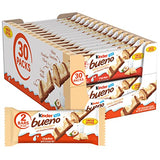 Kinder Bueno White Chocolate Bars with Hazelnut Filling, 30 Packs of 2, Bulk Chocolate Candy Bars for Game Day, Football Party Supplies, Snacks