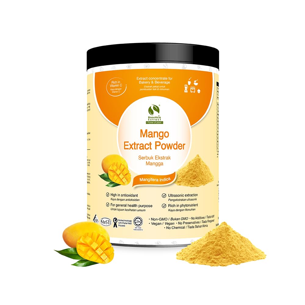 Bionutricia Mango Extract Powder, 20:1 Concentration Extraction, Add to Smoothies, Tea & Baking, Natural Antioxidant & Vitamin A, No Sugar Added