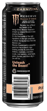 Monster Reserve Peaches N' Cream Energy Drink, 16 fl oz, Pack of 24 Cans