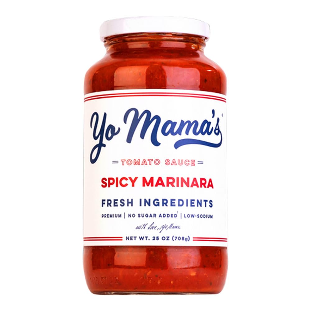 Yo Mamas Foods Sauce Spicy Marinara, 25 oz