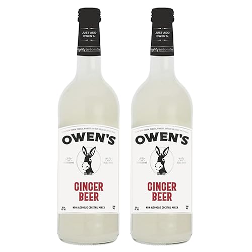 Owen’s Craft Mixers | Ginger Beer 2 Pack 750ml | Handcrafted in the USA with Premium Ingredients | Vegan & Gluten-Free Soda Mocktail and Cocktail