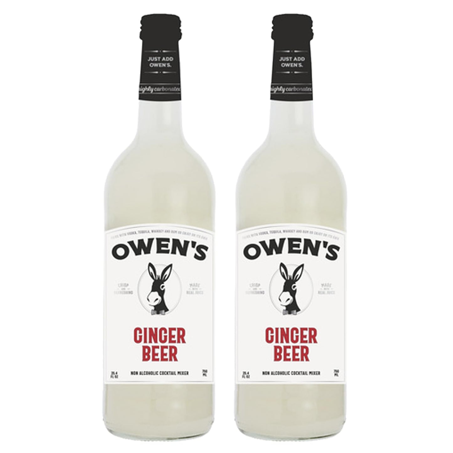 Owen’s Craft Mixers | Ginger Beer 2 Pack 750ml | Handcrafted in the USA with Premium Ingredients | Vegan & Gluten-Free Soda Mocktail and Cocktail