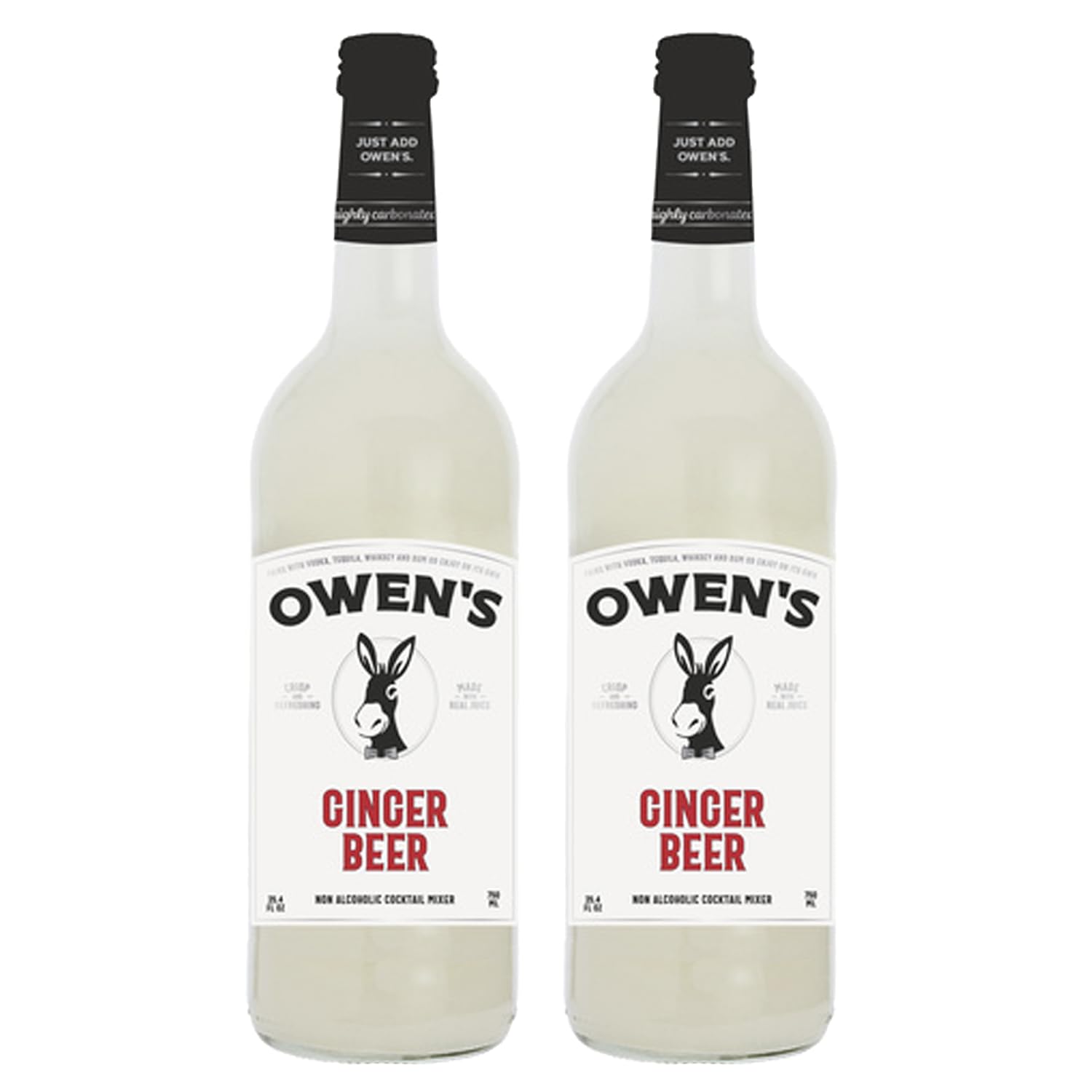 Owen’s Craft Mixers | Ginger Beer 2 Pack 750ml | Handcrafted in the USA with Premium Ingredients | Vegan & Gluten-Free Soda Mocktail and Cocktail