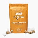Two Leaves and a Bud Organic Chamomile - 50 Naked Tea Sachets, Naturally Caffeine Free, Whole Leaf Herbal Tea in Unwrapped Pyramid Sachets, Resealable