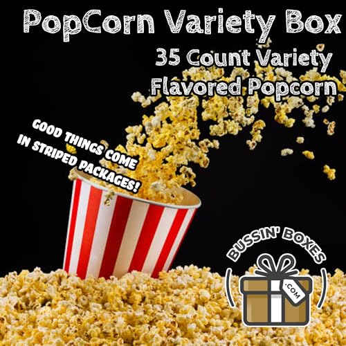 Popcorn Variety Pack - Popcorn Snack Pack with Individually Wrapped Bags - Bulk Snack Box for Adults, Kids, Office, and School - 35 Count Assembled by