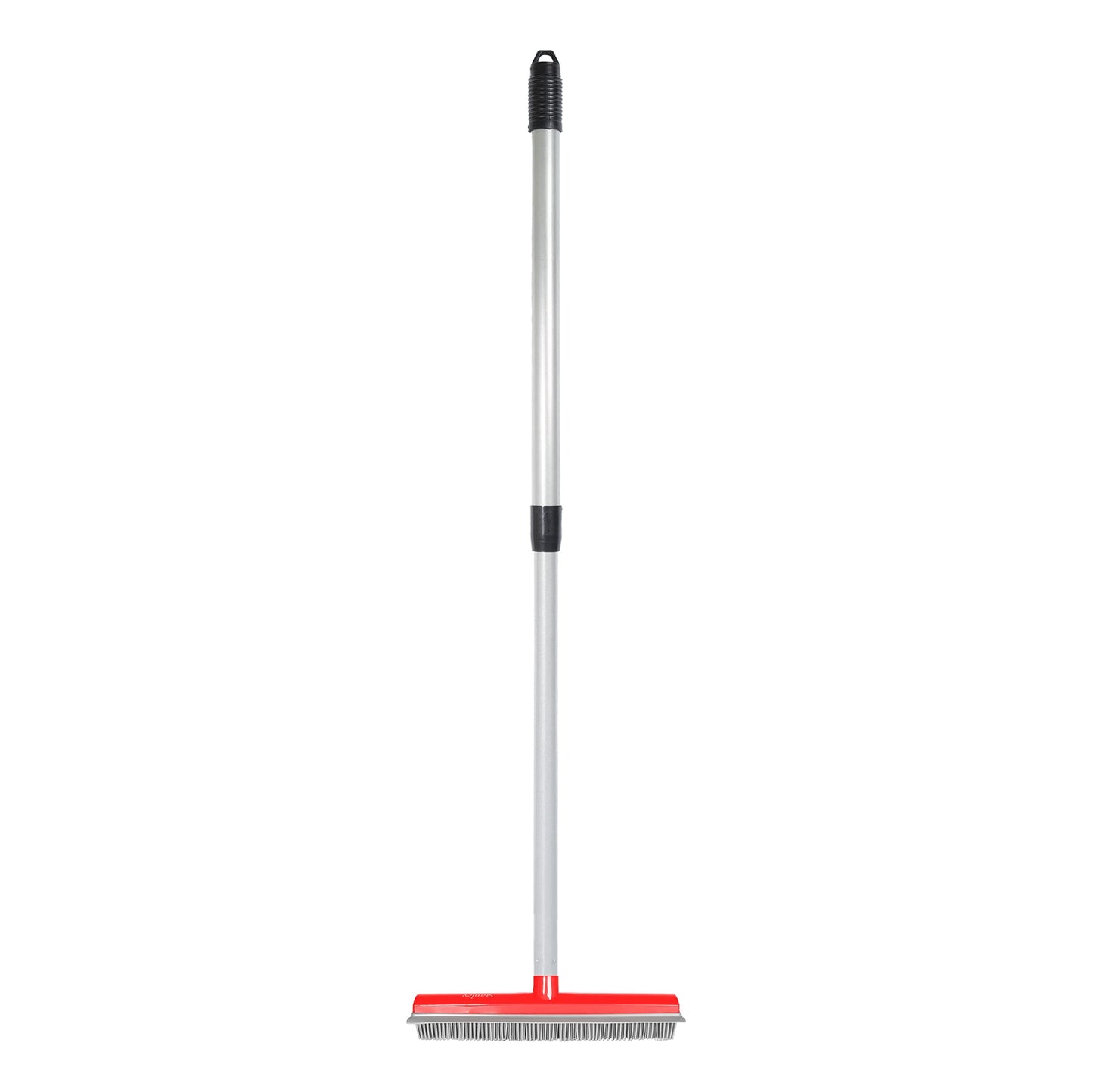Stanley Home Products Rubber Broom with Adjustable Handle - for Carpets Floors Stairs Upholstery - Electrostatic Action Removes Pet Hair Lint Fuzz
