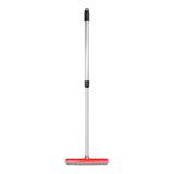 Stanley Home Products Rubber Broom with Adjustable Handle - for Carpets Floors Stairs Upholstery - Electrostatic Action Removes Pet Hair Lint Fuzz