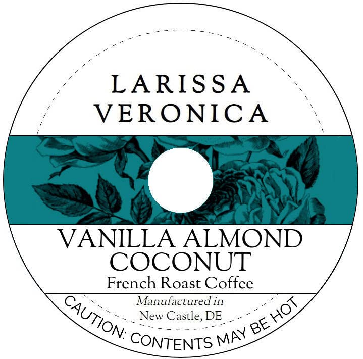 Vanilla Almond Coconut French Roast Coffee (Single Serve K-Cup Pods) (Gourmet, Naturally Flavored, Whole Coffee Beans) (12 pods, ZIN: 576071)