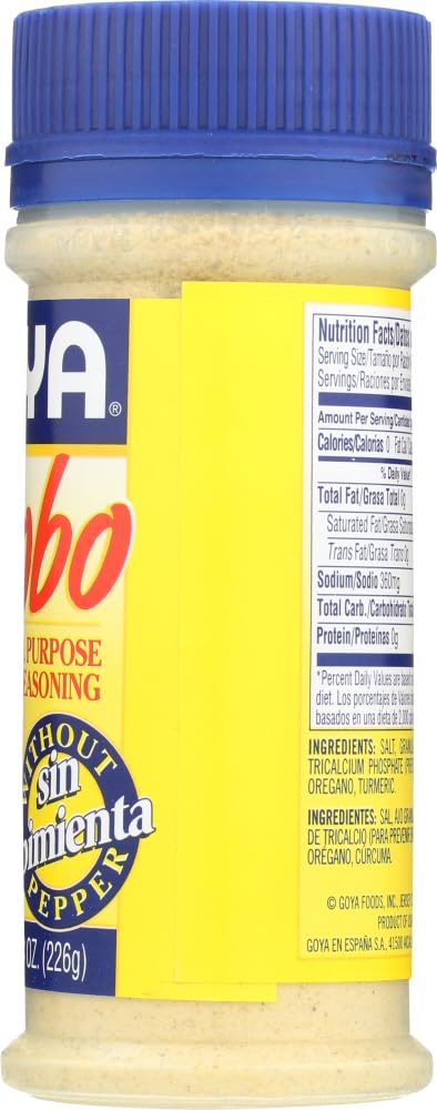 Goya Seasoning Adobo Pepper, 8 oz, Blue Cap