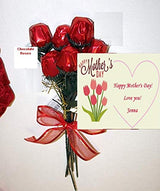 Personalized Chocolate Rose Bouquet for Mother's Day of 6 Roses with Gift Card