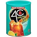 4C Powdered Drink Mix Cannisters, Decaffeinated Iced Tea 2 Pack, 20 Quarts, Family Sized Cannister, Thirst Quenching & Refreshing Flavors