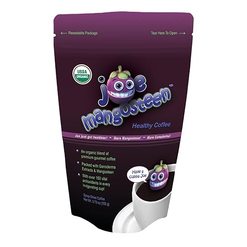 Joe Mangosteen Healthy Organic Coffee with Mangosteen & Ganoderma 3 - 3.73oz Bags (120 Servings)