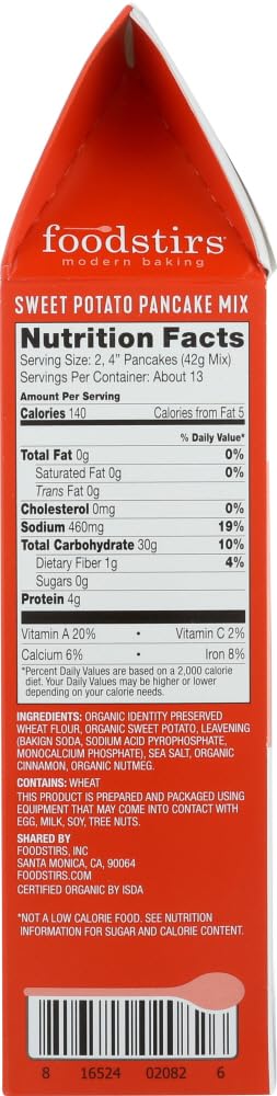 FOODSTIRS Organic Sweet Potato Pancake Mix, 19.5 OZ