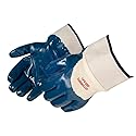 Liberty Safety 9360SP/S Nitrile Heavyweight Palm Coated Glove with 2-1/2" Plasticized Safety Cuff, Chemical Resistant, Small, Blue (Pack of 12)