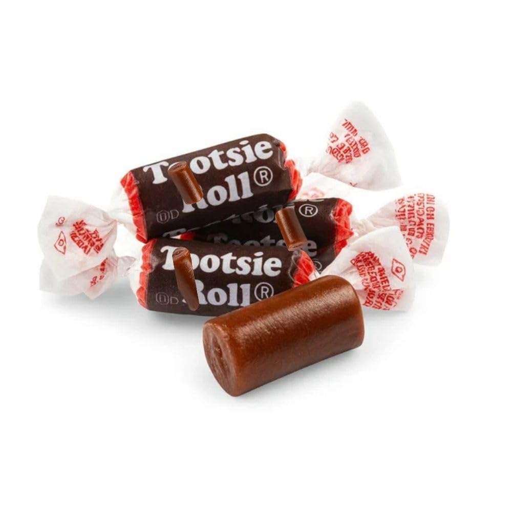 Chocolate Flavored Chewy Candy Roll Midgees Individually Wrapped Bulk Bag - 1 lb (Approx. 40 pieces)