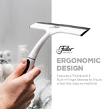 Fuller Brush Easy Grip Handheld Squeegee - for Shower Walls, Doors, Tub Surfaces, Windows, Mirrors & Vehicle Windshields - ThermoPlastic Rubber Blade