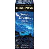 Bigelow Sweet Dreams Herbal Tea 28-Count Box (Pack of 1) Relaxing Blend of Chamomile & Mint Caffeine-Free Nighttime Herbal Tea in Individual