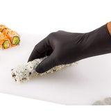 Restaurantware Extra Large Black Nitrile Gloves - Powder-Free Food Safe Gloves: Perfect for Kitchen Housekeeping and Janitorial Use - Disposable