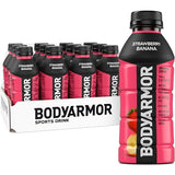 BODYARMOR Sports Drink, Strawberry Banana, Electrolyte Drink Hydration, 16 Fl Oz Bottles (12 Pack), Flavored Coconut Water with B Vitamins