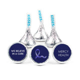 324ct Dark Blue Ribbon Colon Cancer Awareness Custom DIY Kiss Stickers