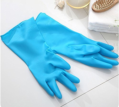 Guzon 4 Pair Waterproof Reusable Dishwashing Nitrile Gloves for Car-washing Laundry Household Cleaning Medium