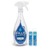 JAWS Glass Cleaner Bottle with 2 Refill Pods. Refillable Cleaning Supplies