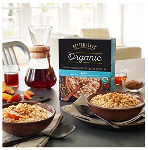 Post Better Oats Organic Instant Oatmeal with Flax Seeds and Quinoa, Bare Flavor, 11.8 Ounce