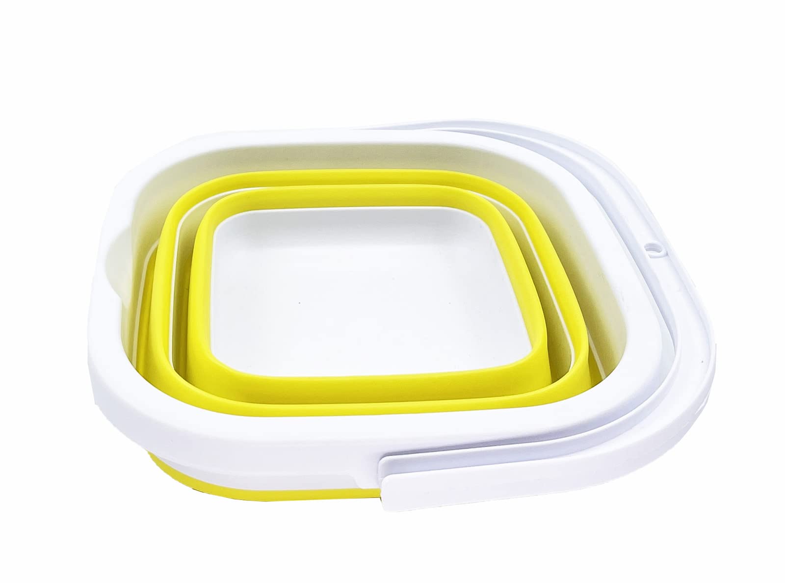 SAMMART Collapsible Rectangular Cleaning Bucket 5L (1.3 Gallon)- Foldable Camping Beach Sand Water Pot Pail- Portable Space Saving Tub for Household