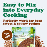 Food to Live Organic Dry Roasted Whole Brown Flax Seeds, 1 Pound - Oven Toasted, Non-GMO, Great for Smoothies, Salads, Granola and Baking. Vegan