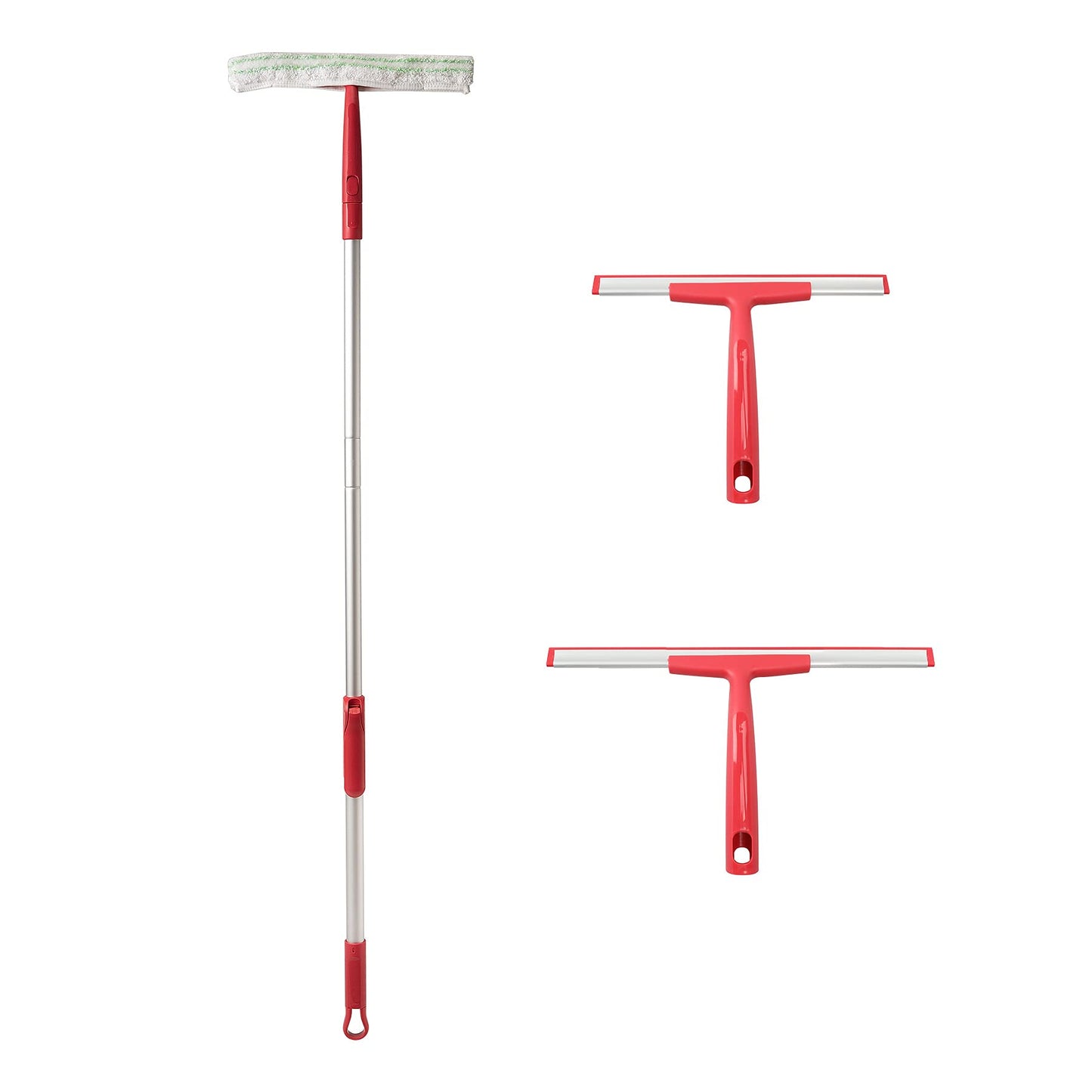 CLEANHOME Window Squeegee Outdoor Window Cleaner Cleaning Tools with 54 in Telescopic Aluminum Long Handle for Shower Doors, Bathroom, Windows