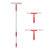 CLEANHOME Window Squeegee Outdoor Window Cleaner Cleaning Tools with 54 in Telescopic Aluminum Long Handle for Shower Doors, Bathroom, Windows