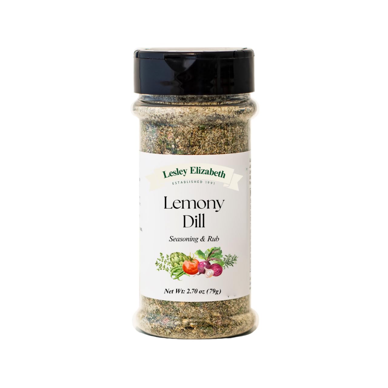Lesley Elizabeth Lemony Dill Seasoning & Rub - Fresh Citrus & Herb Blend for Chicken, Fish, Seafood & Vegetables | All-Purpose Gourmet Grill & Cooking