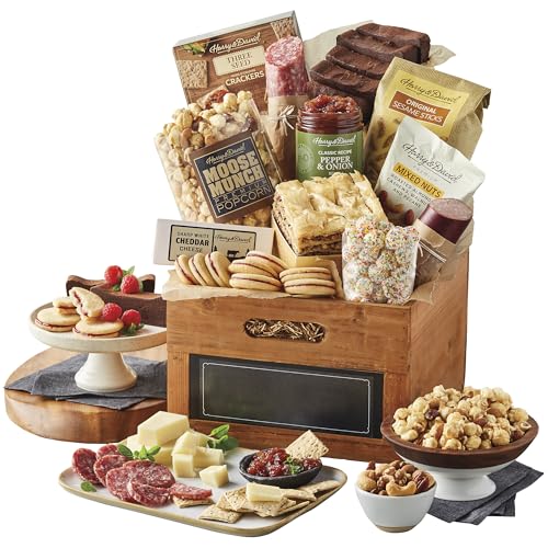 Harry & David Deluxe Everyday Sharing Gift Basket For All Occasions, Food Gift Baskets With Popcorn, Salami, Sausage, Cheese, Crackers, Nuts, Sesame