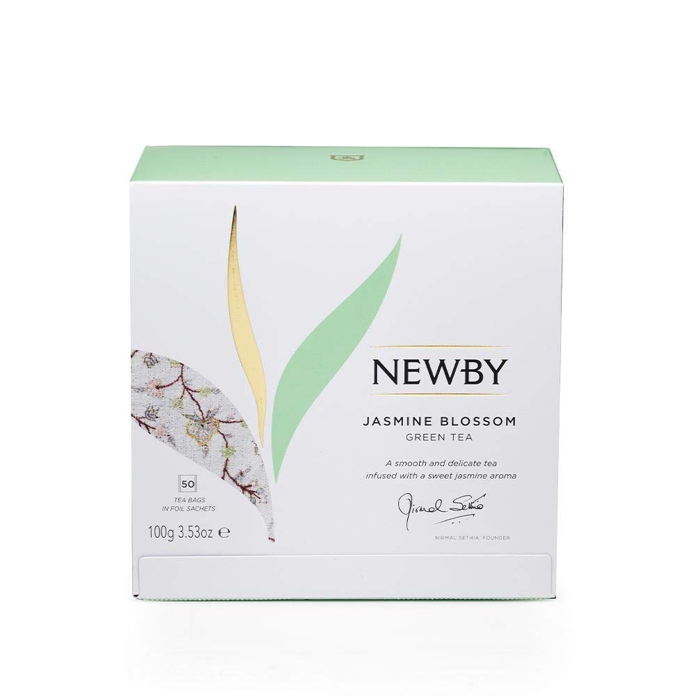 Jasmine Blossom Tea - 50 Individually Wrapped Tea Bags - Floral & Refreshing Green Tea by Newby Teas
