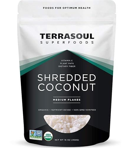 Terrasoul Superfoods Organic Coconut Flakes, 1 Lb - Medium Flakes | Unsweetened | Perfect for Baking
