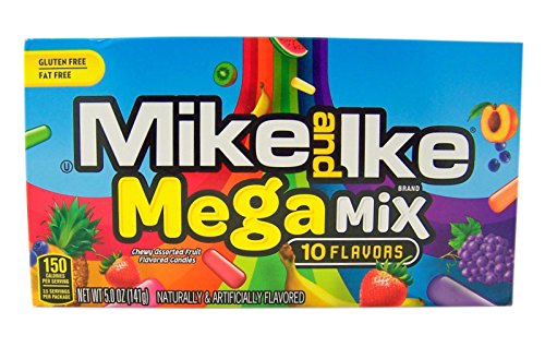 Mike and Ike Mega Mix Chewy Fruit Flavored Candies, 5 oz, Pack of 3