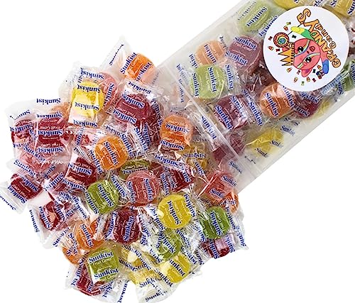 Grandys Candys Sunkist Fruit Gems, Individually Wrapped, Soft Sugar Dusted -Bulk Candy- All Natural- Nostalgic Flavors- Perfect for Sharing, Candy