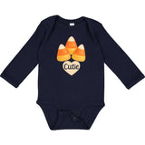 inktastic Candy Corn Cute Long Sleeve Creeper Newborn Navy 46d33