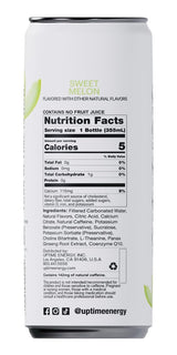UPTIME Energy Drink, Sweet Summer Melon Sparkling, 12 Pack, Vitamin C, L Theanine, Calcium, Sugar Free Energy Drinks for Focus Support, 142mg