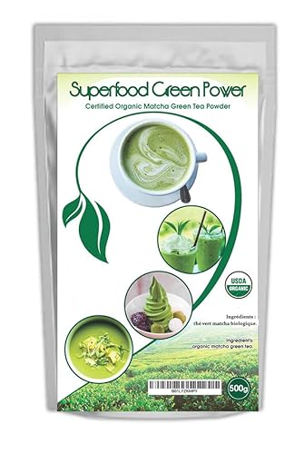 Organic 100% Natural Japanese Matcha Green Tea Powder 500g Bag (1, 500g)