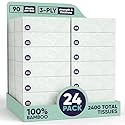 Save Trees Bamboo Facial Tissues -24 Boxes- Bamboo Tissue Boxes, 90 Hypoallergenic Facial Tissues per Box - Unscented, Fragrance-Free, Eco-Friendly