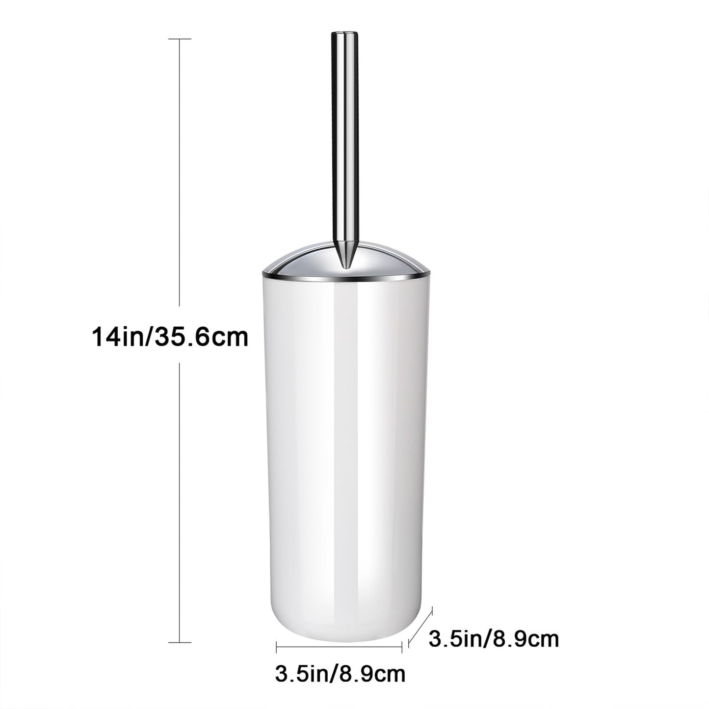 Toilet Brush and Holder Set of 2 | Great Value 2-Pack for Multiple Bathrooms | Sturdy Reinforced Handle for Durability | Discreet Enclosed Caddy |